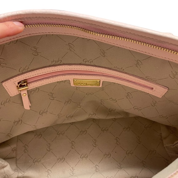Gigi New York Zip Taylor Leather Real Leather Tote Pink - Picture 8 of 10